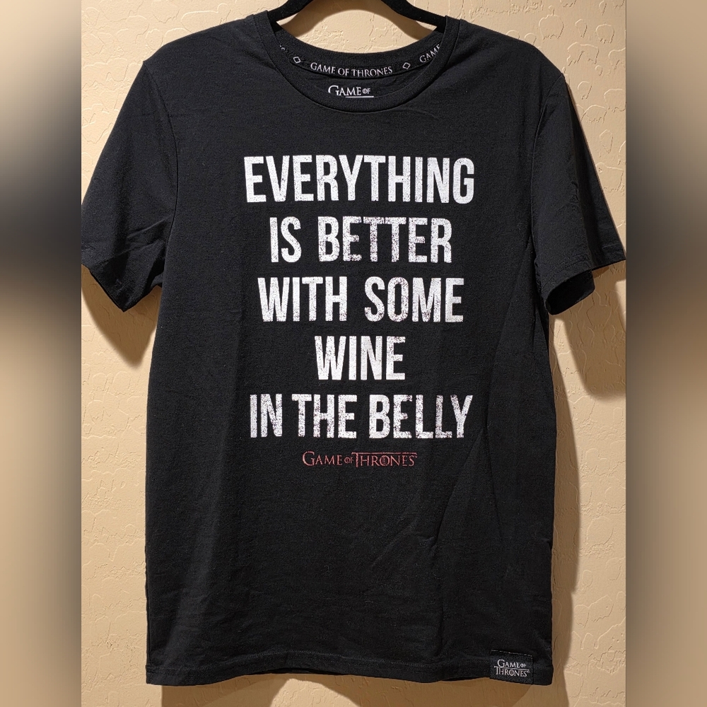 Game of Thrones HBO Everything is Better with Some Wine in the Belly T Shirt SM